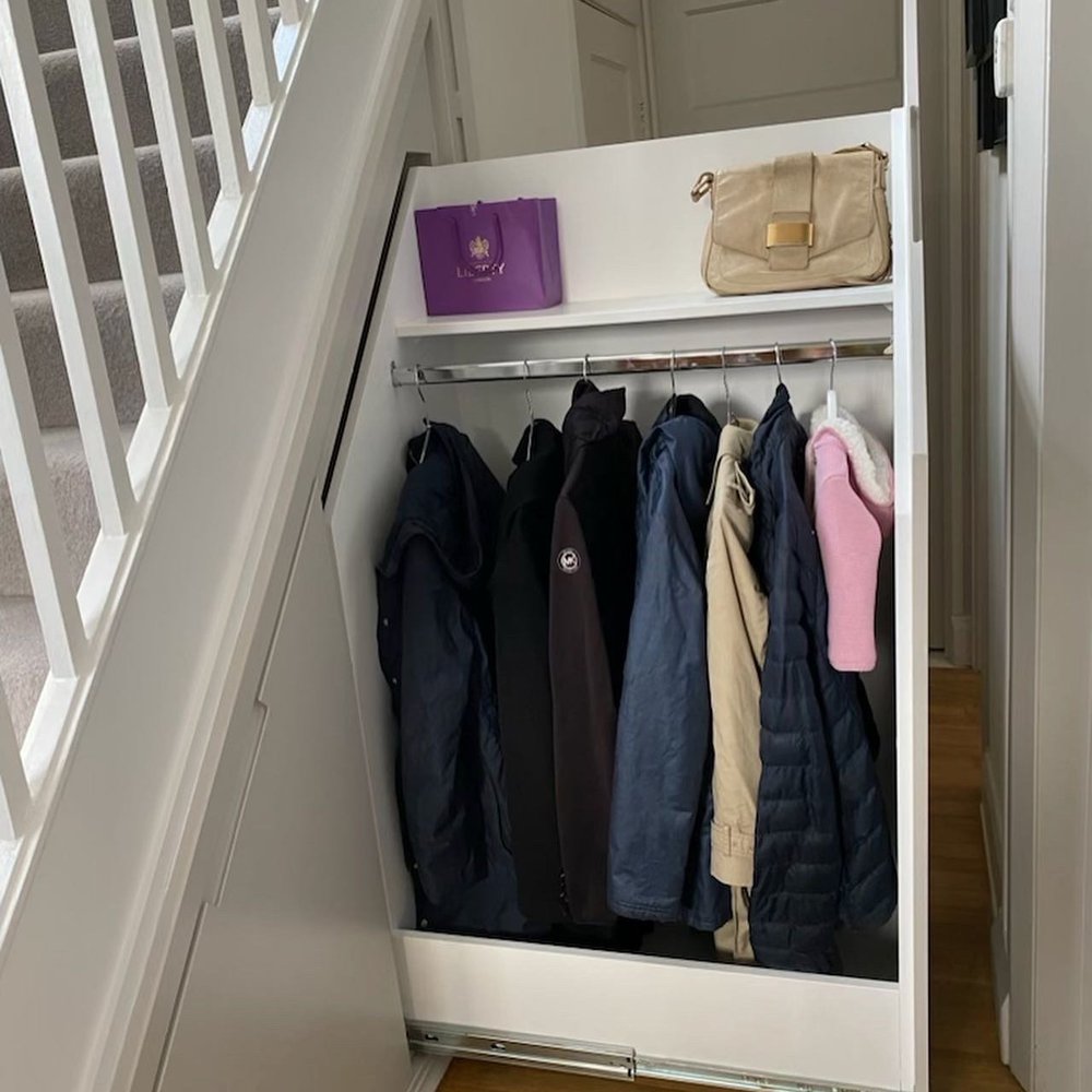 Bespoke under stair pull out storage unit fitted in Twickenham TW1