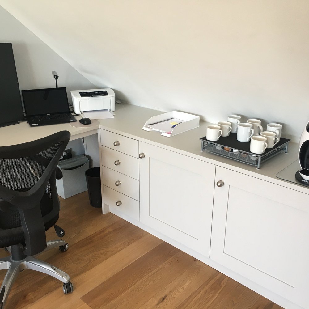 Made to measure home office units hand painted in Teddington TW11